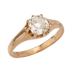 Victorian GIA 1 carat diamond 14k rose gold engagement ring
