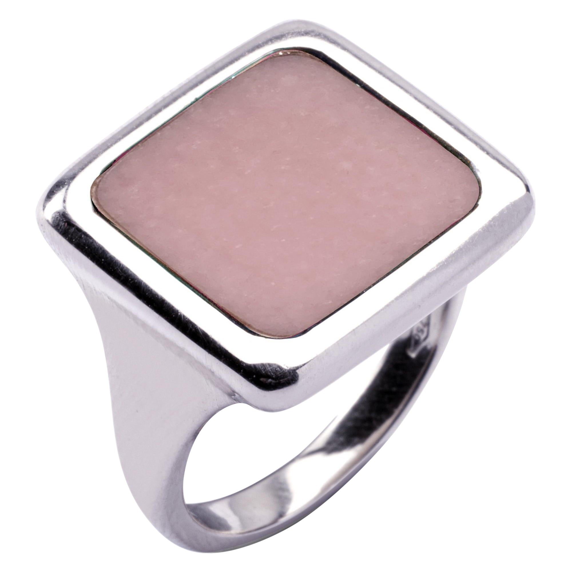 Alex Jona Pink Opal Sterling Silver Signet Ring
