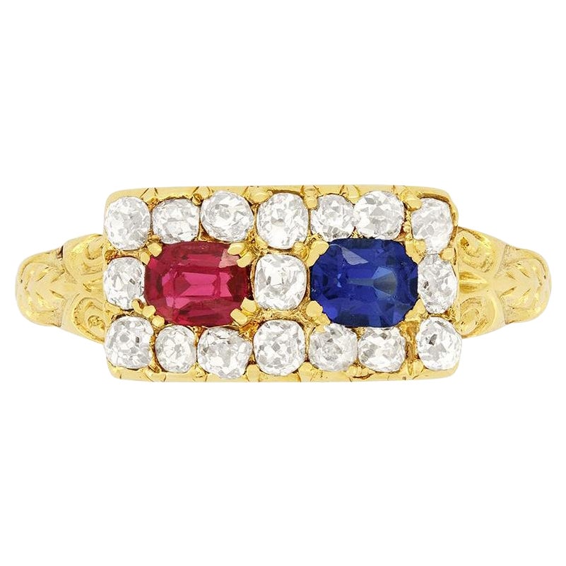 Victorian Ruby, Sapphire and Diamond Ring, circa 1880s