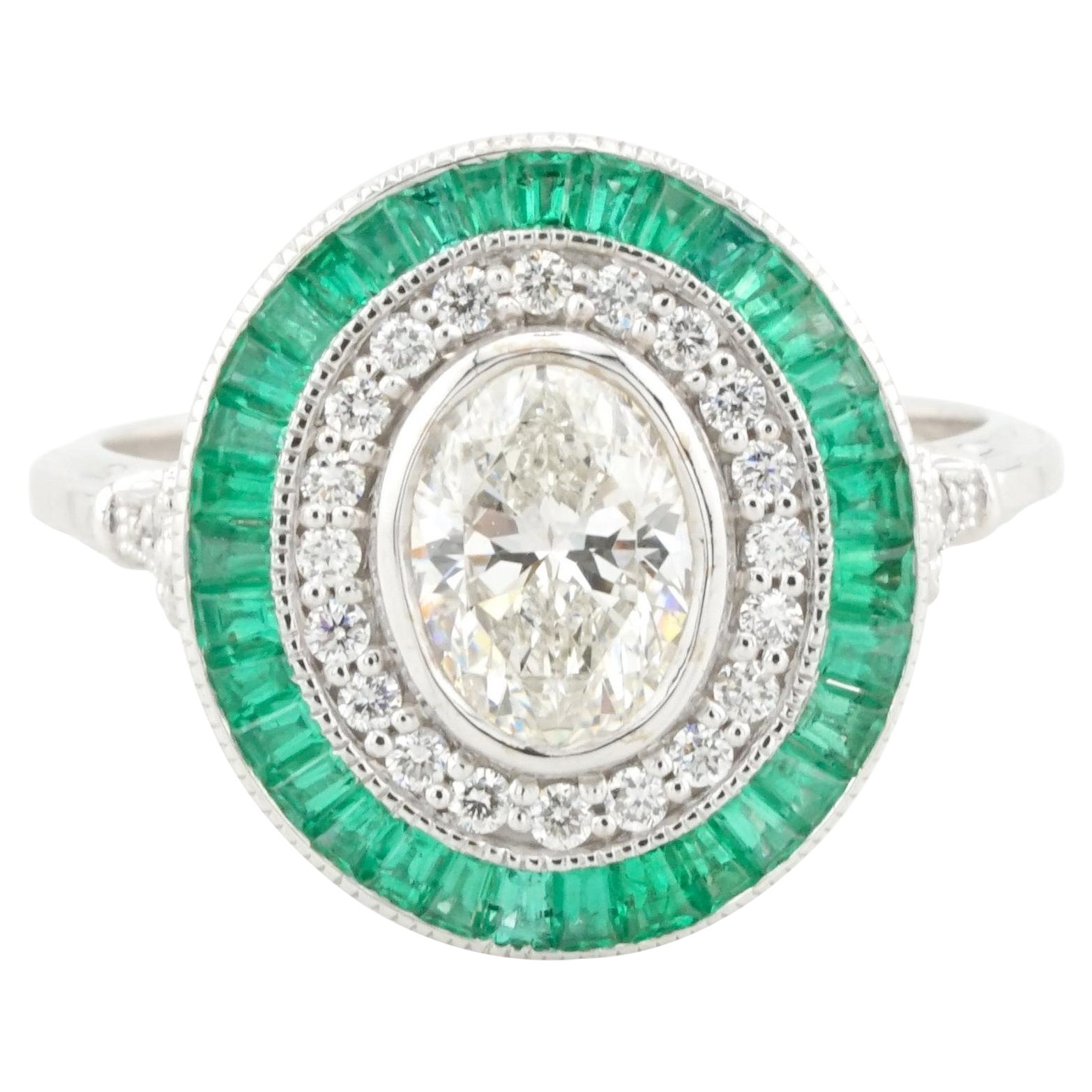 GIA Certified 1.01 Carat F VS1 Oval Diamond 14K White Gold Ring