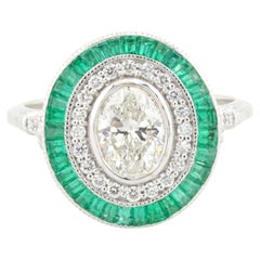 GIA-zertifizierter 1,01 Karat F VS1 ovaler Diamantring aus 14K Weißgold mit Diamanten