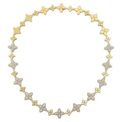 Roberto Coin Princess Flower 18ct Yellow Gold and Diamond Necklace