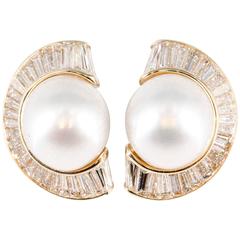 Bulgari South Sea Pearl Diamond Gold Earrings 10