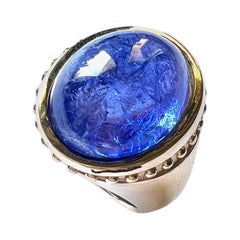 750/Rosegold Ring 21gr. with 1 Tansanite Cab. 18.78cts.