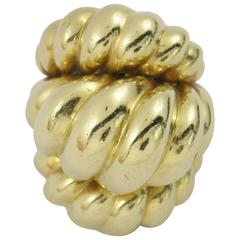 Large Braided Gold Ring