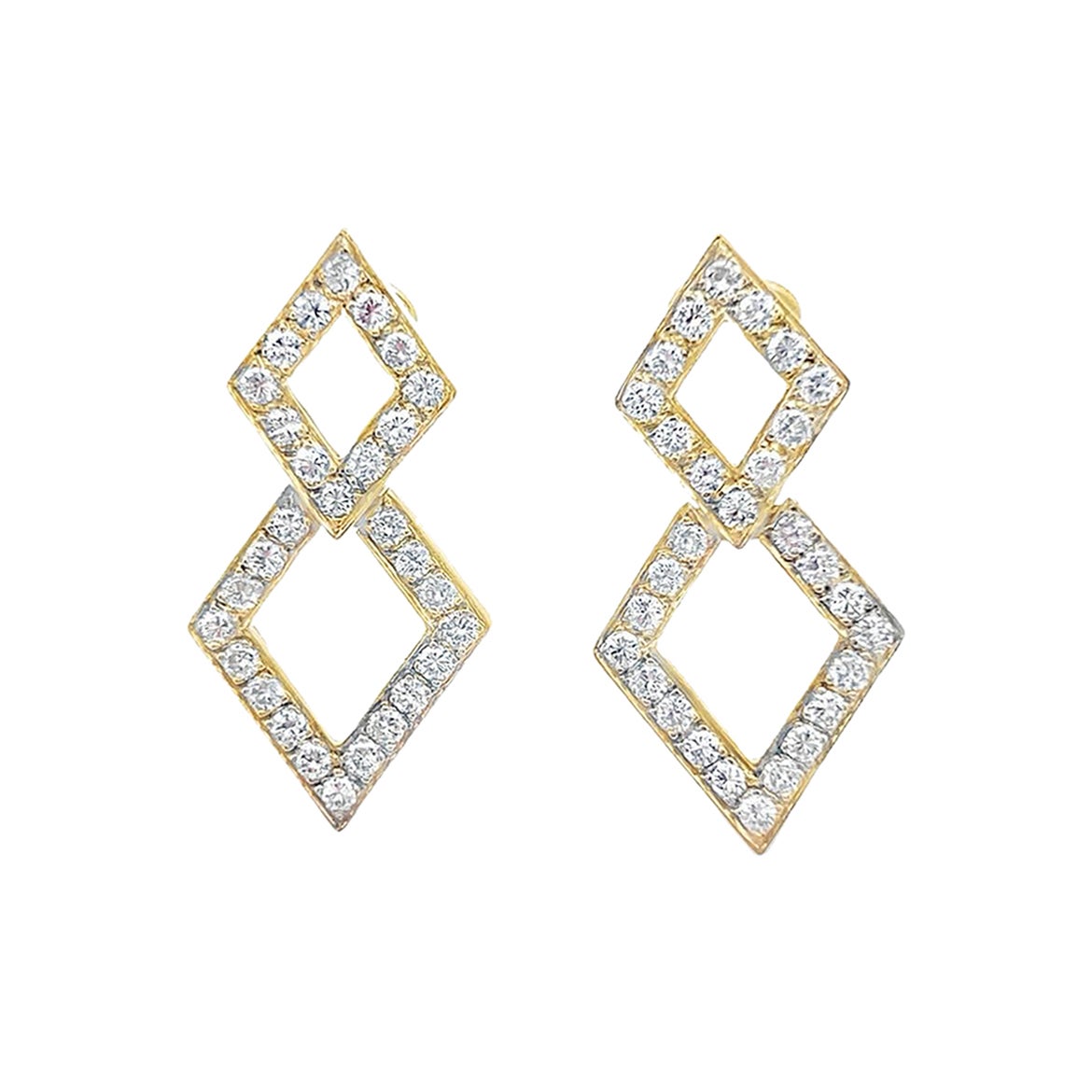 Geometric Diamond Earrings For Sale