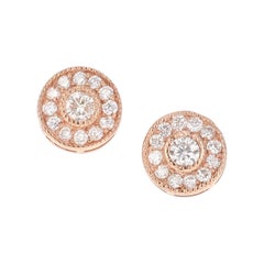 Orecchini in oro rosa 14 carati con diamante da 0,41 carati