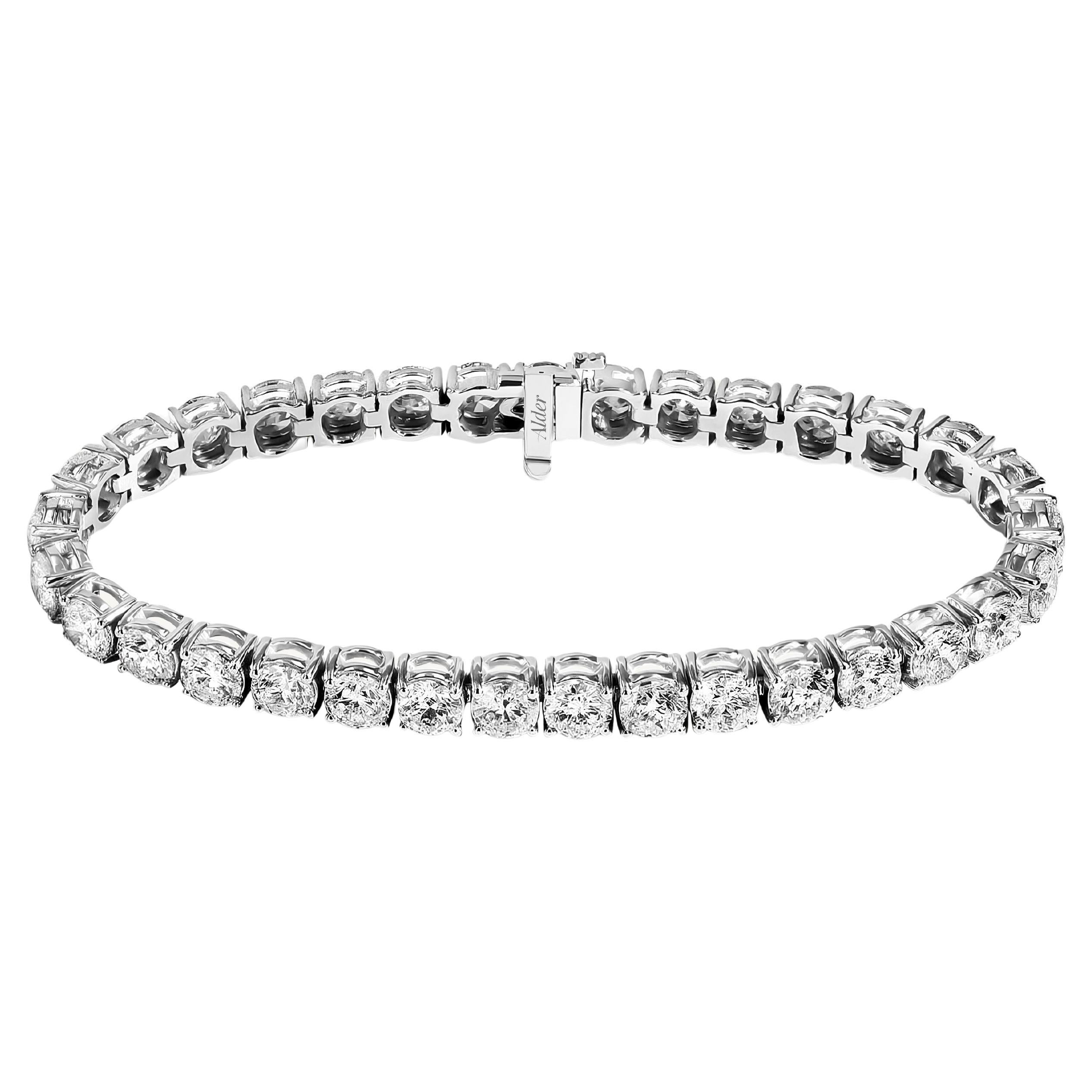 Bracelet tennis avec diamants ronds de 7 carats