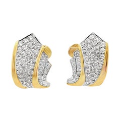 Boucles d'oreilles diamant à taille ronde