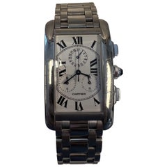 Cartier Tank Américaine Chronographe Or Blanc