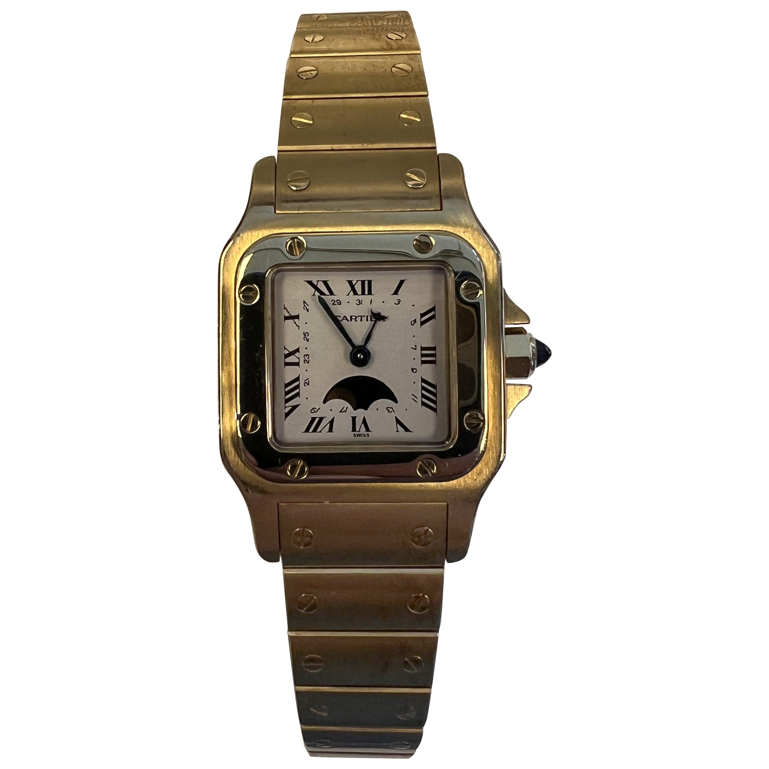 Cartier Santos Galbée Moon-phase Yellow Gold with Original Receipt