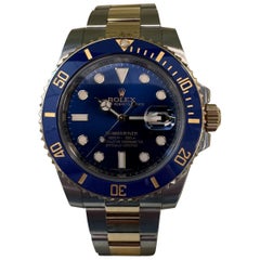 Rolex Submariner Date Two Tone Blue Dial Box and Papers
