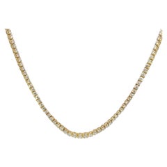 Collar Riviera Vintage Graduado con Diamantes ~8ctw Oro Amarillo 14K