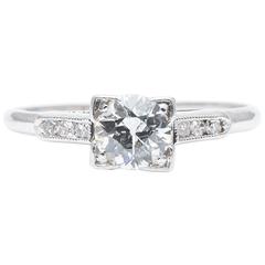Classic American 0.60 Carat Diamond Engagement Ring in Platinum