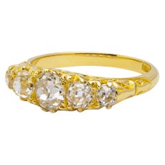 Victorian Diamond Bridge Ring in 18 Karat Yellow Gold