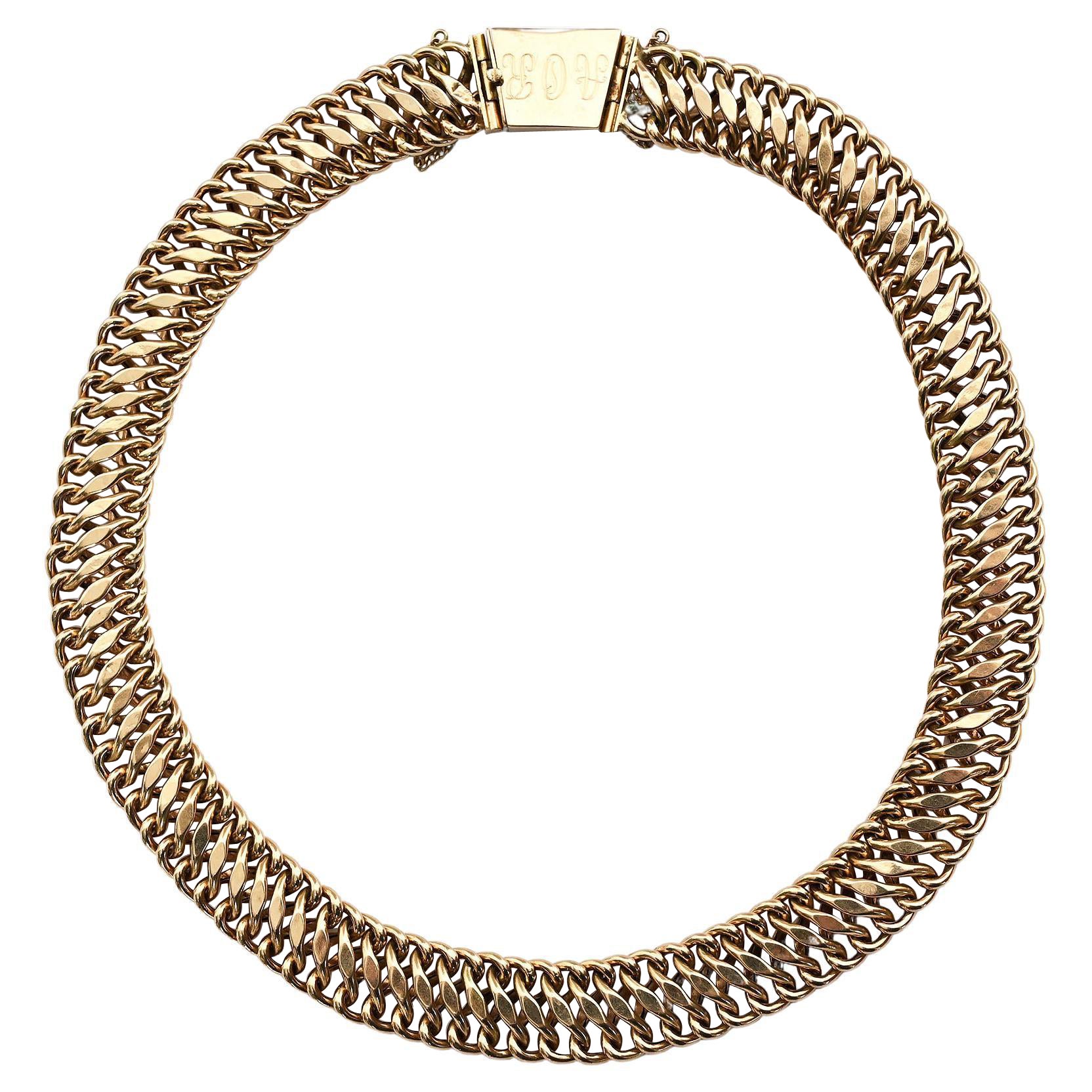 Gold-Halskette mit Kreuz S-Gliedern