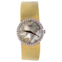 Piaget Yellow and White Gold Diamond Mother-of-Pearl Quartz Wristwatch