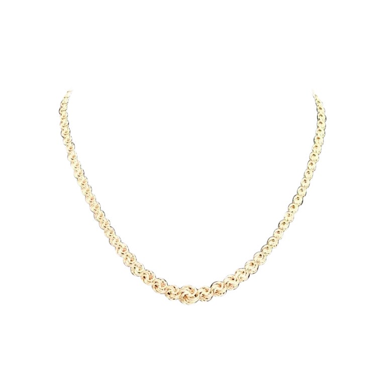 Vintage 18ct Gold Designer Intertwined Chain Necklace 18" 13.9g