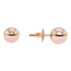 Gold Sphere Studs 14k Solid Gold Genuine Solid Gold Jewelry Small Sphere.