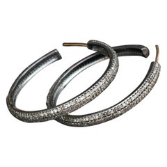 Orecchino a cerchio con diamante Orecchino a cerchio in argento 925 Gioielli alla moda Regalo di compleanno.