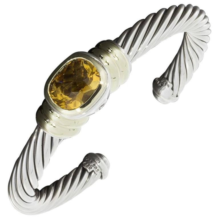 Classic Cable Bracelet in Sterling Silver with 14K Yellow Gold, 5mm | David  Yurman EU