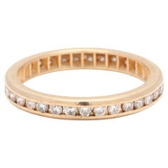 Channel Diamant Eternity Ehering, 14K Gelbgold, Ring Größe 6