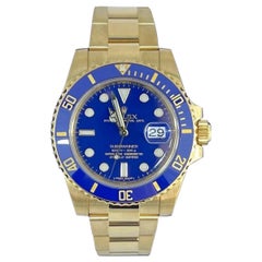 Reloj Rolex Submariner Date Oro Amarillo 18K 40mm Cerámica Azul Oyster 116618