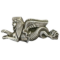 Broche du Sphinx Revive Egyptien A Silver Belle Epoque Serpent Humain