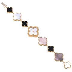 Van Cleef & Arpels Ladies Yellow Gold Mother-of-Pearl Bracelet Wristwatch