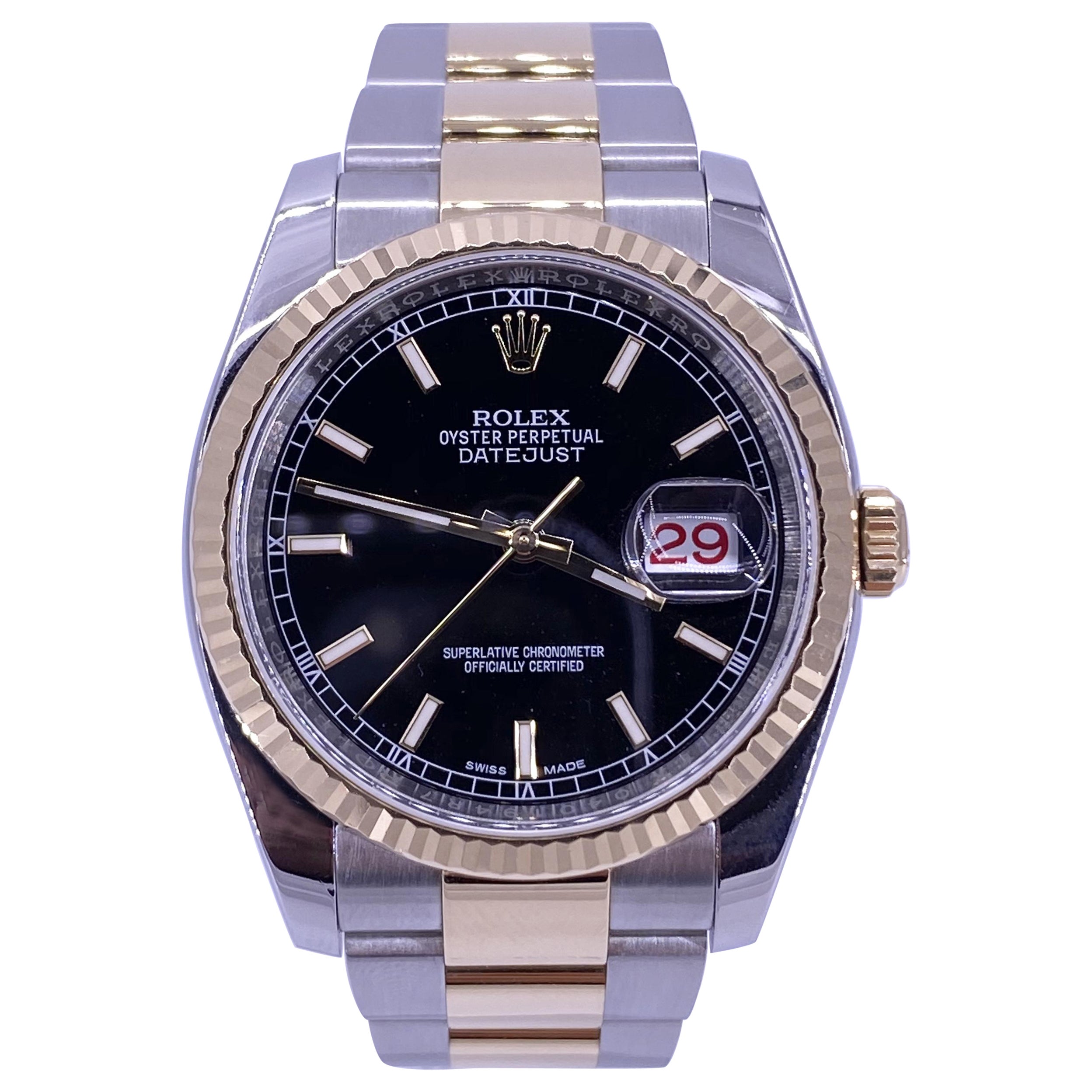 Rolex Datejust 36 MINT 116233 Black Dial Two Tone