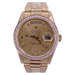 Rolex Day-Date 36 President Quadrante originale con diamanti Lunetta personalizzata