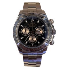 Rolex Daytona MINT Rose Black Dial Box Papers and Service Card