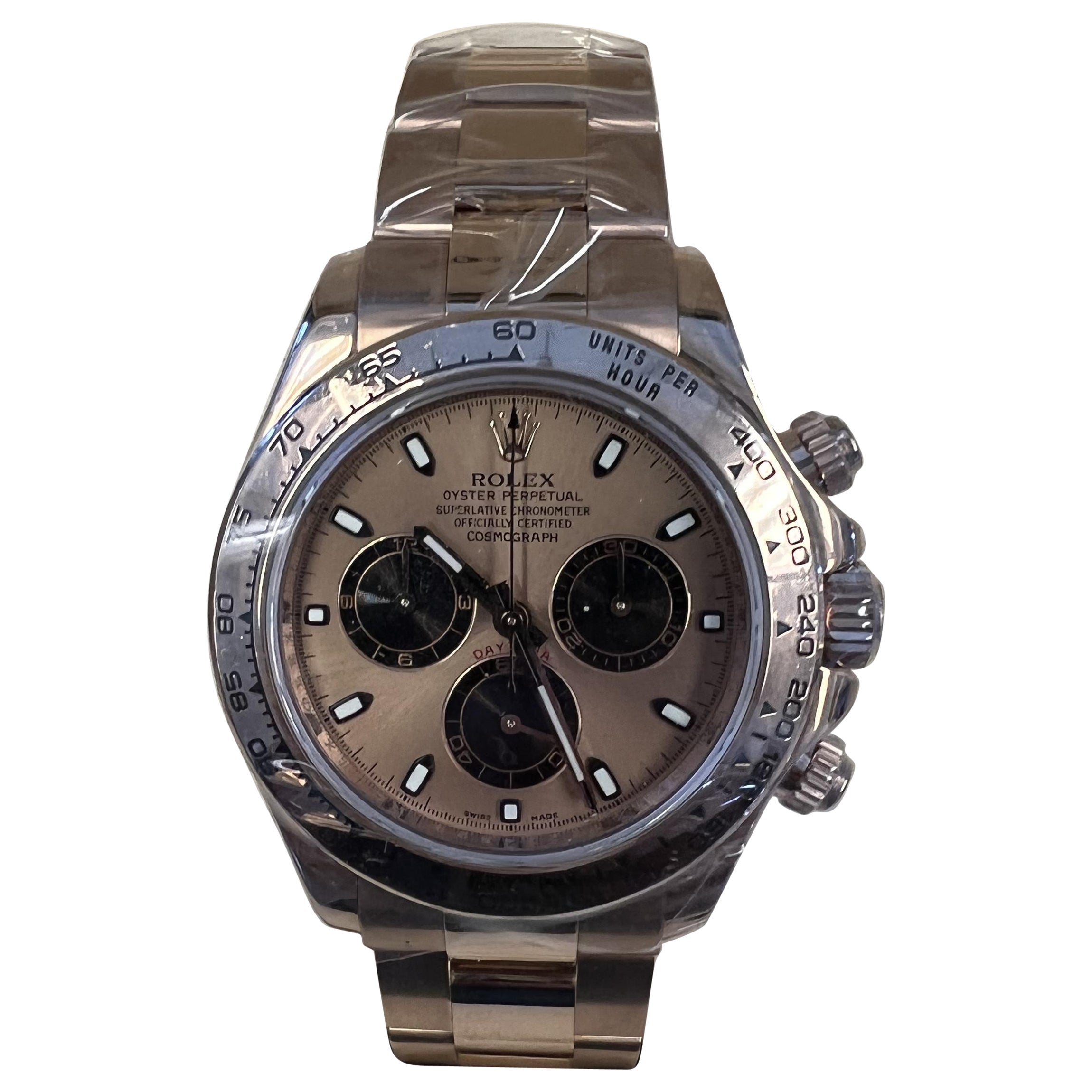 Rolex Daytona Mint Pink Dial 2020 Service Papers Rose Gold Box and Paper