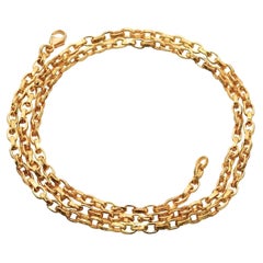 Steven Battelle Handmade Hammered Mid-Weight Chain 18K Gold 18 Inch