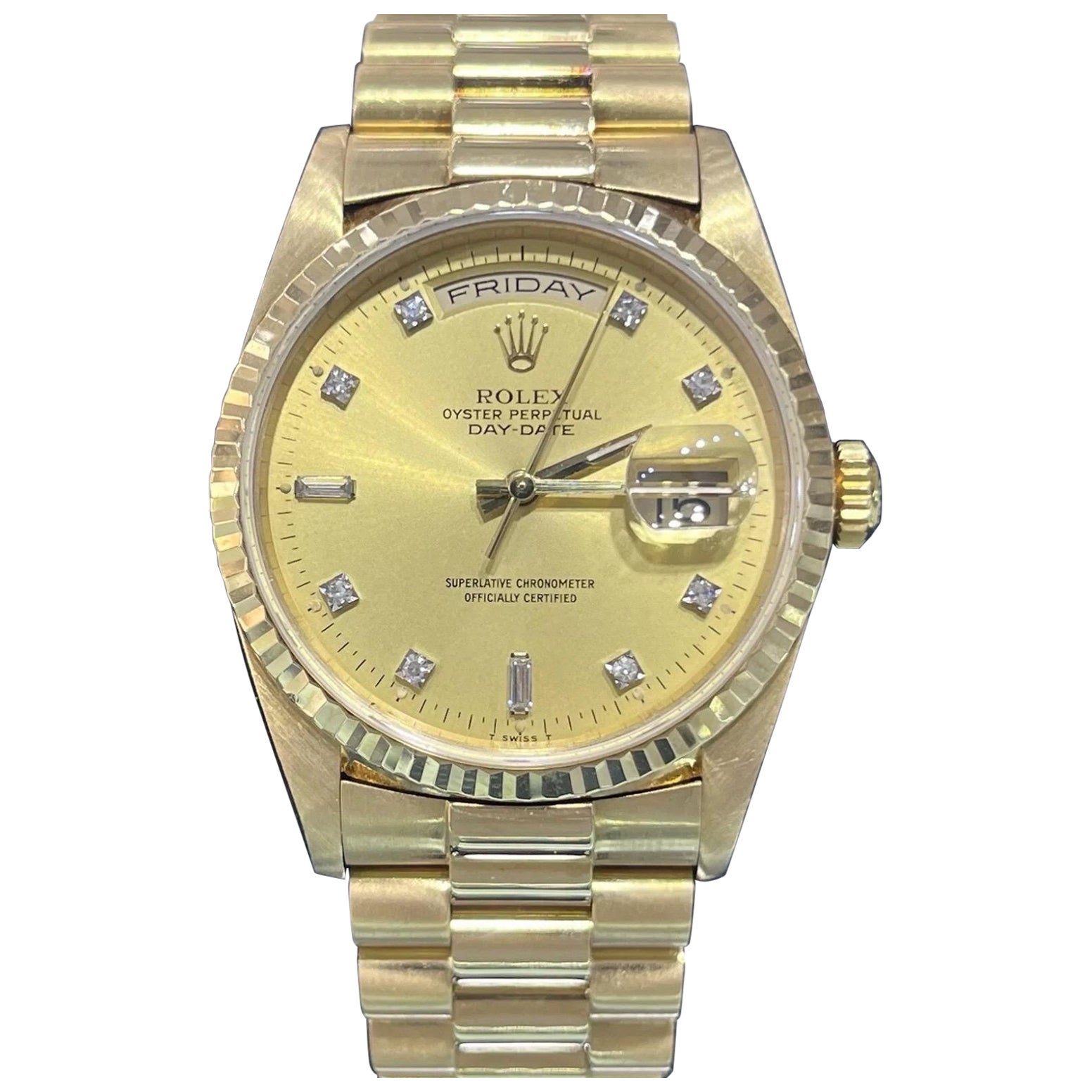 Reloj Rolex President Day-Date 18238 36mm Oro Amarillo 18K Esfera Diamante