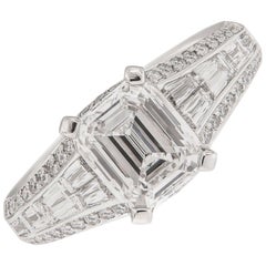 Christopher Designs, bague de fiançailles en platine et diamants de 1,61 carat de taille brute