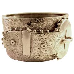 Antique Sterling Silver Buckle Bracelet