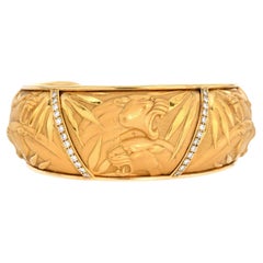 Carrera Y Carrera Diamante 18K Mosaico  Brazalete Pantera