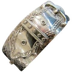Antique Sterling Silver Buckle Bracelet 10