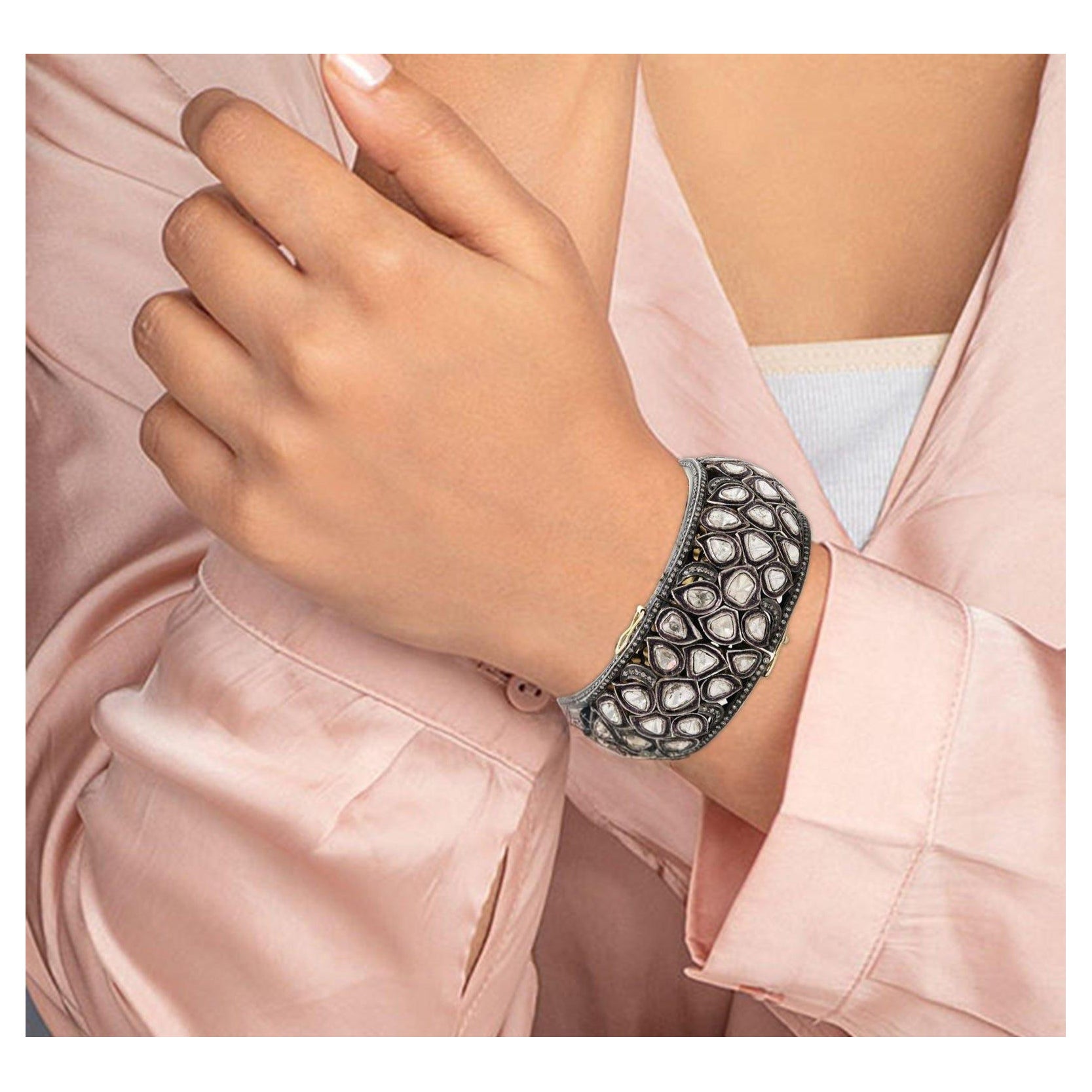 Antique Polki Diamond Bracelet Natural Diamond Victorian Bracelet