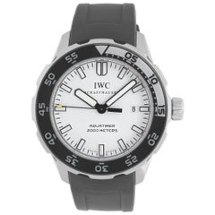 Reloj de pulsera automático IWC Aquatimer de acero inoxidable con esfera negra Ref IW356806