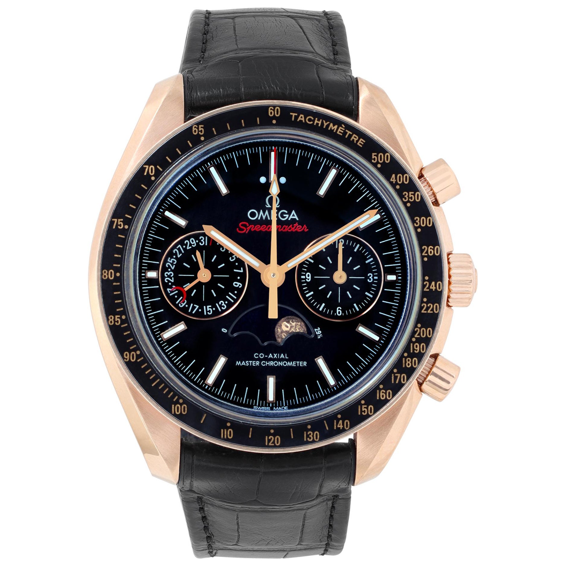 Omega Speedmaster Chronograph Moonphase Rose Gold Watch – Ref. O30463445201001