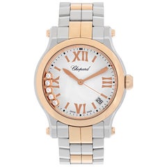 Orologio da polso Chopard Happy Sport con diamanti fluttuanti in oro e quarzo - Ref. 8582