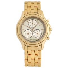 Cartier Cougar Chronograph Yellow Gold Quartz Wristwatch Ref11621