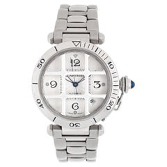 Cartier Pasha 38mm Stainless Steel Automatic Wristwatch with Grid Ref W31040H3