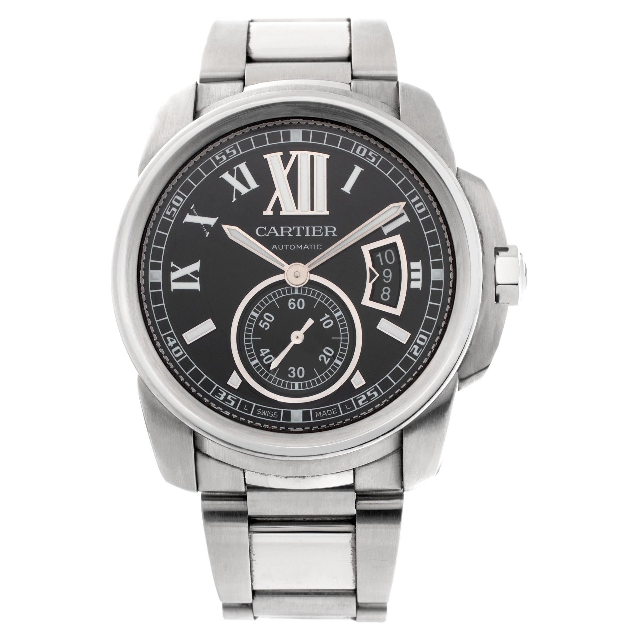 Cartier Calibre Stainless Steel Automatic Wristwatch w/ Subseconds Ref W7100016