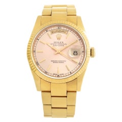 Rolex Day-Date Yellow Gold Automatic Wristwatch with Date and Day Ref 118238
