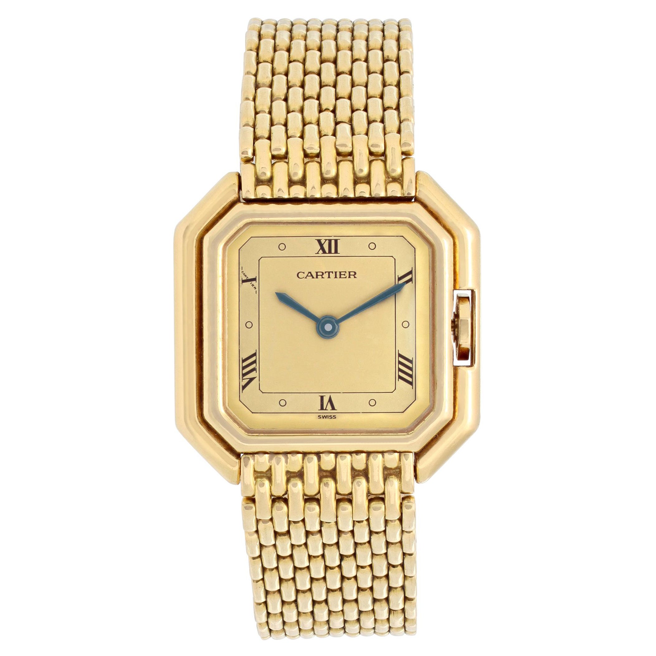 Cartier Ceinture Montre-bracelet à remontage manuel en or jaune avec boîte