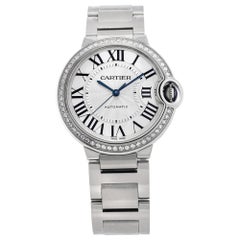 Cartier Ballon Montre-bracelet automatique Ballon Bleu en acier inoxydable avec lunette en diamant d'usine