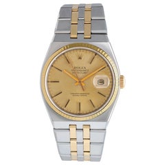 Two-Tone Rolex Datejust Oysterquartz Wristwatch w/ Gold Stick Dial Ref 17013